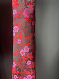 Red Pink Flower Print Tie