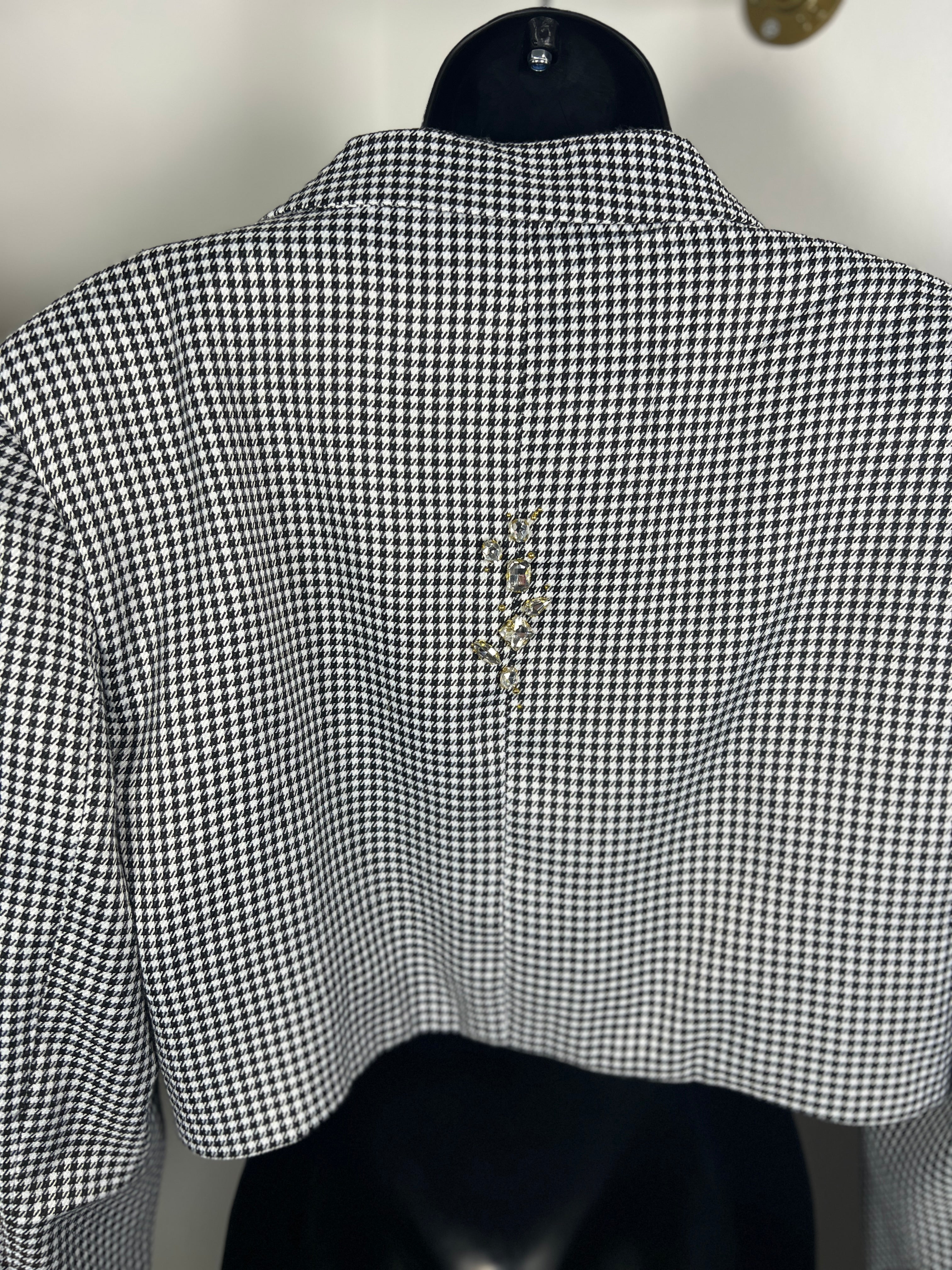 Cropped houndstooth Blazer