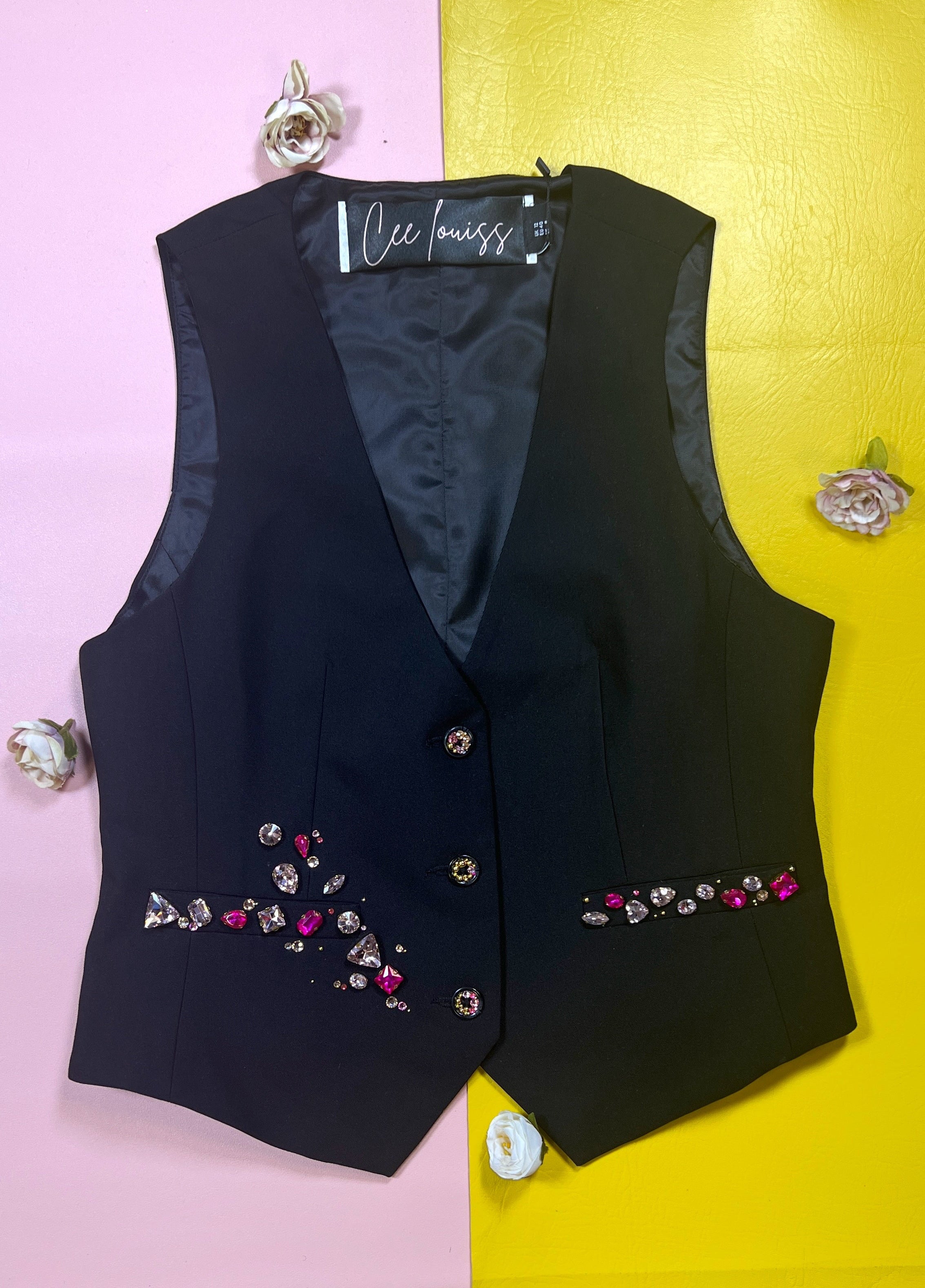 Pink tailored waistcoat