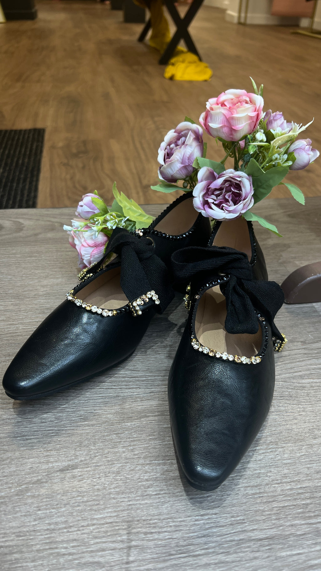 Black Diamanté Shoes
