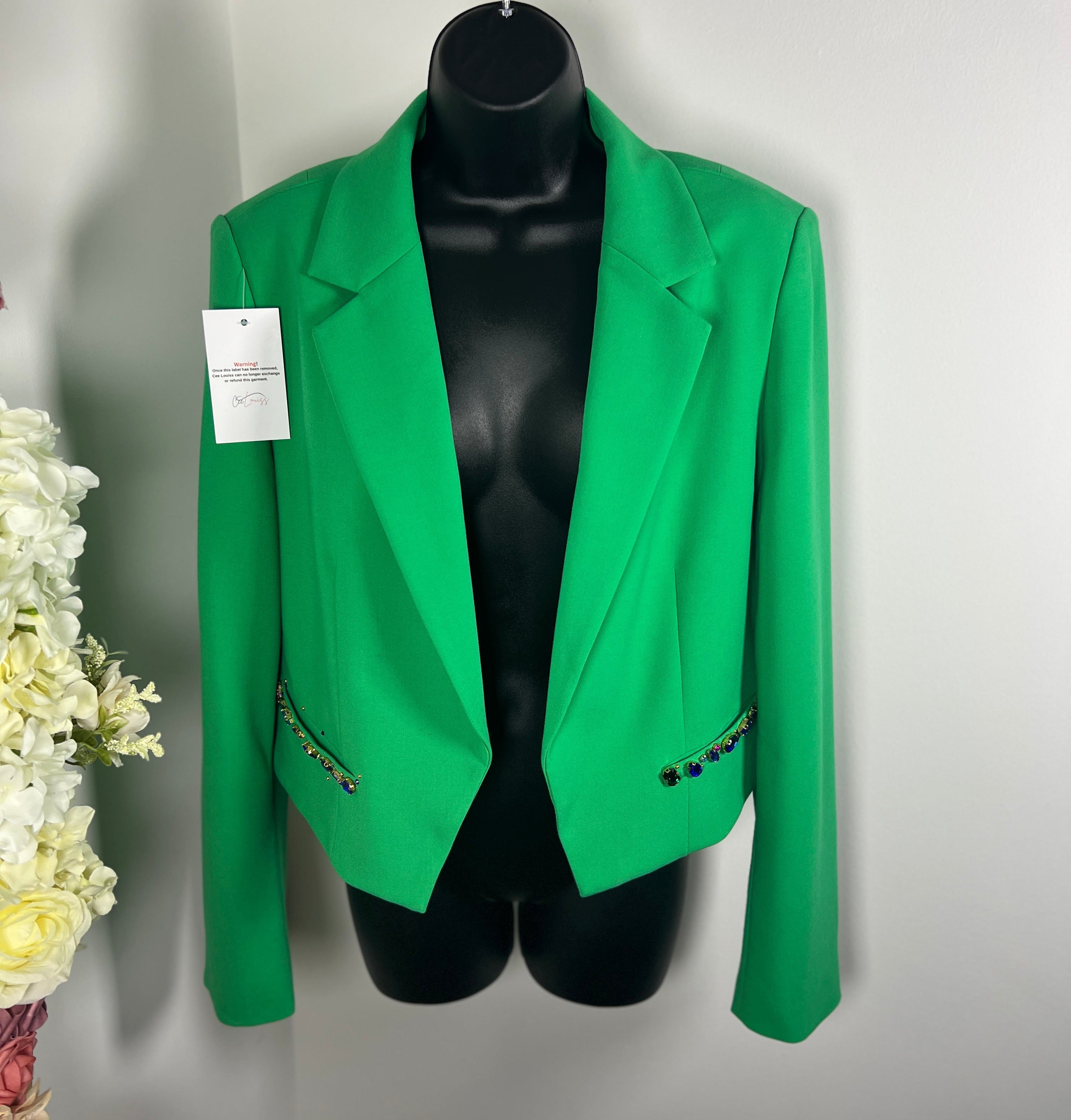 Cropped green Blazer