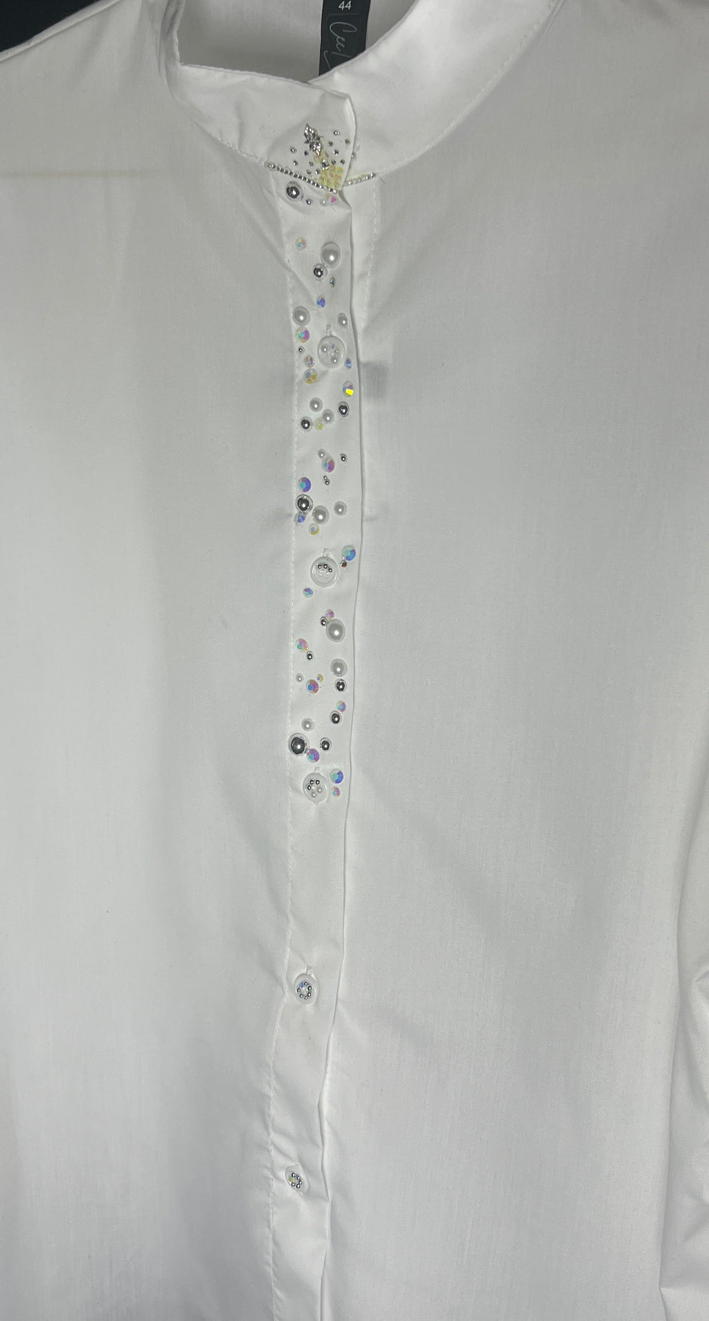White pearl crystal shirt