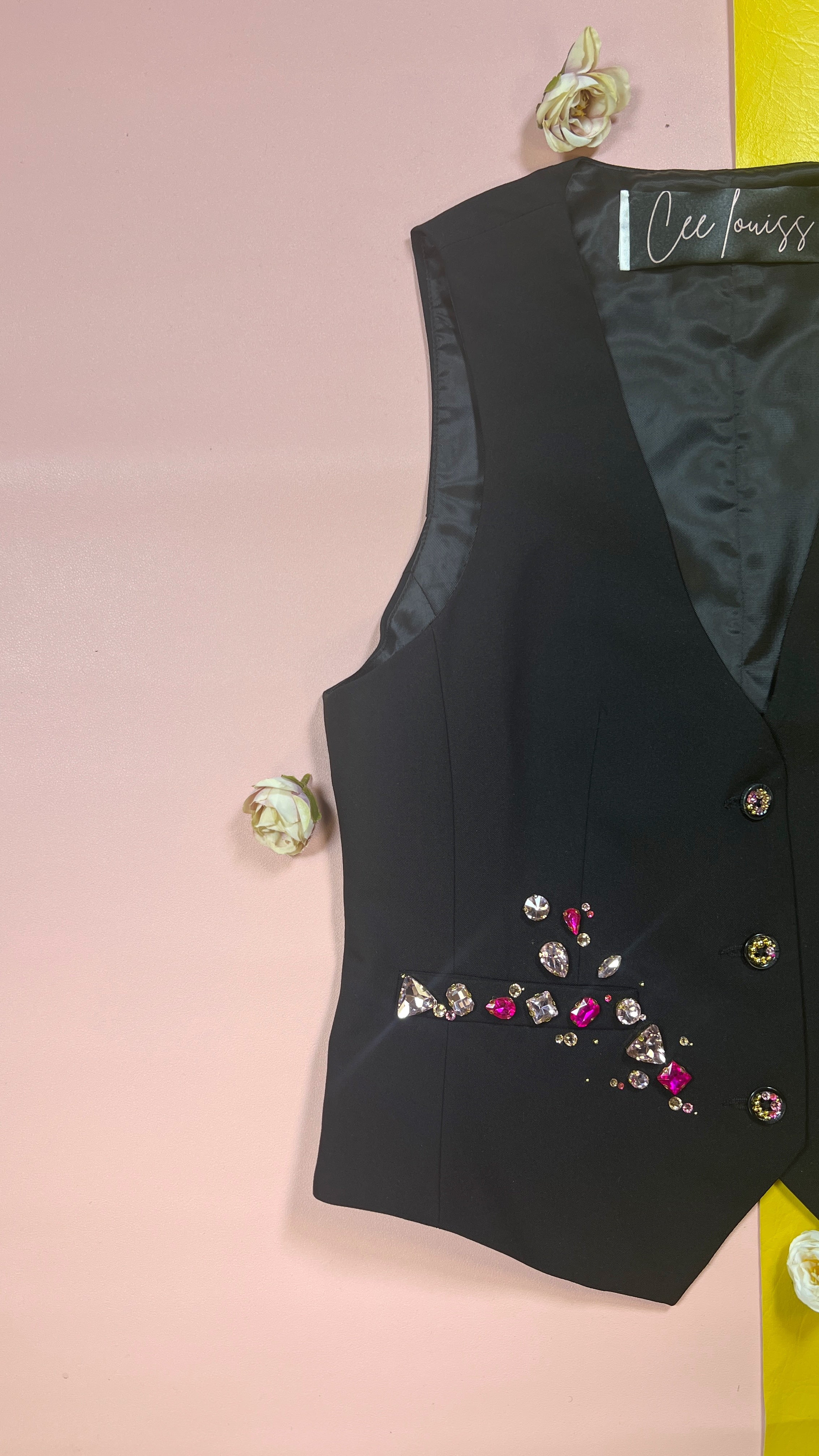 Pink tailored waistcoat