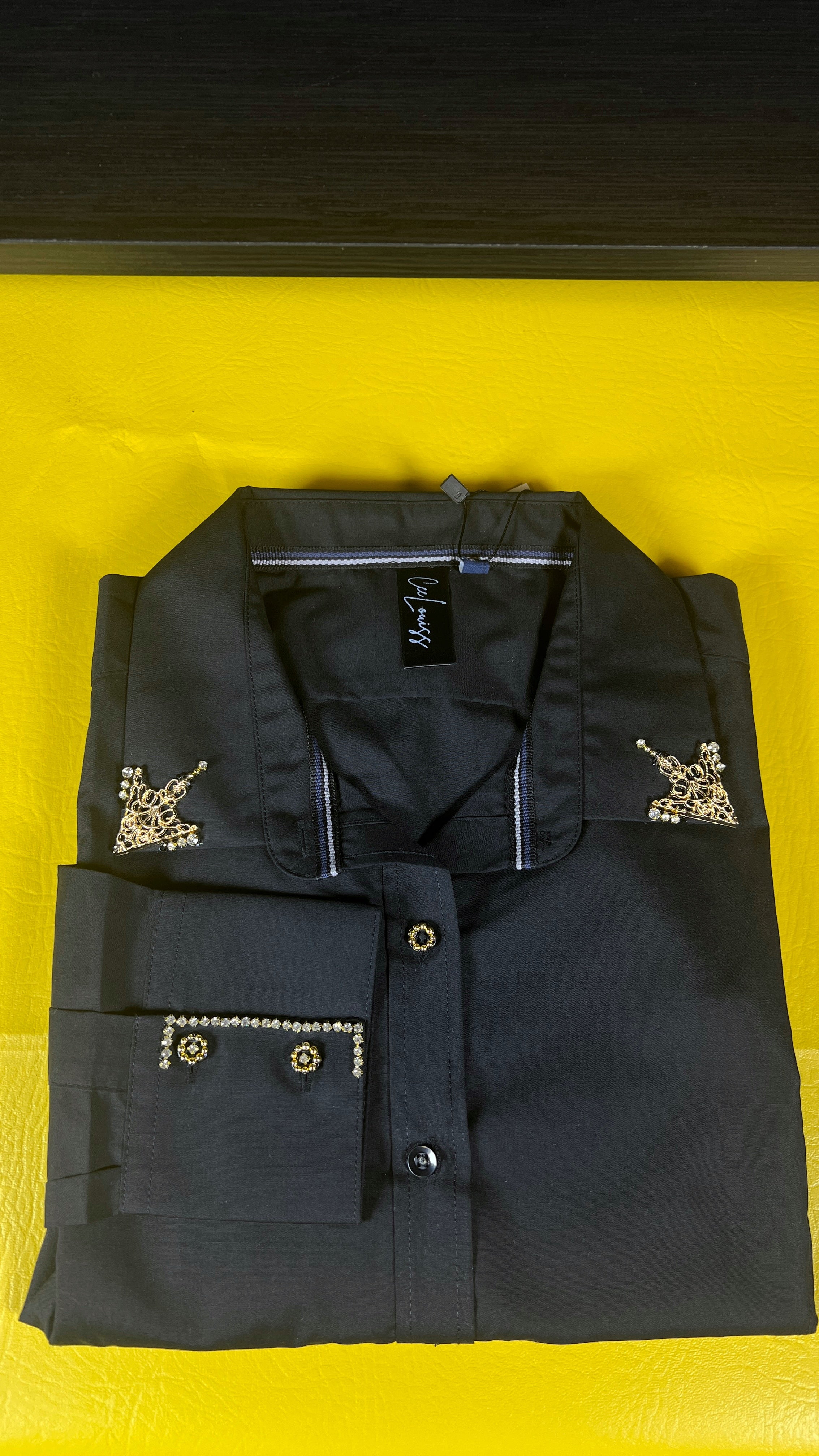 Gold applique shirt