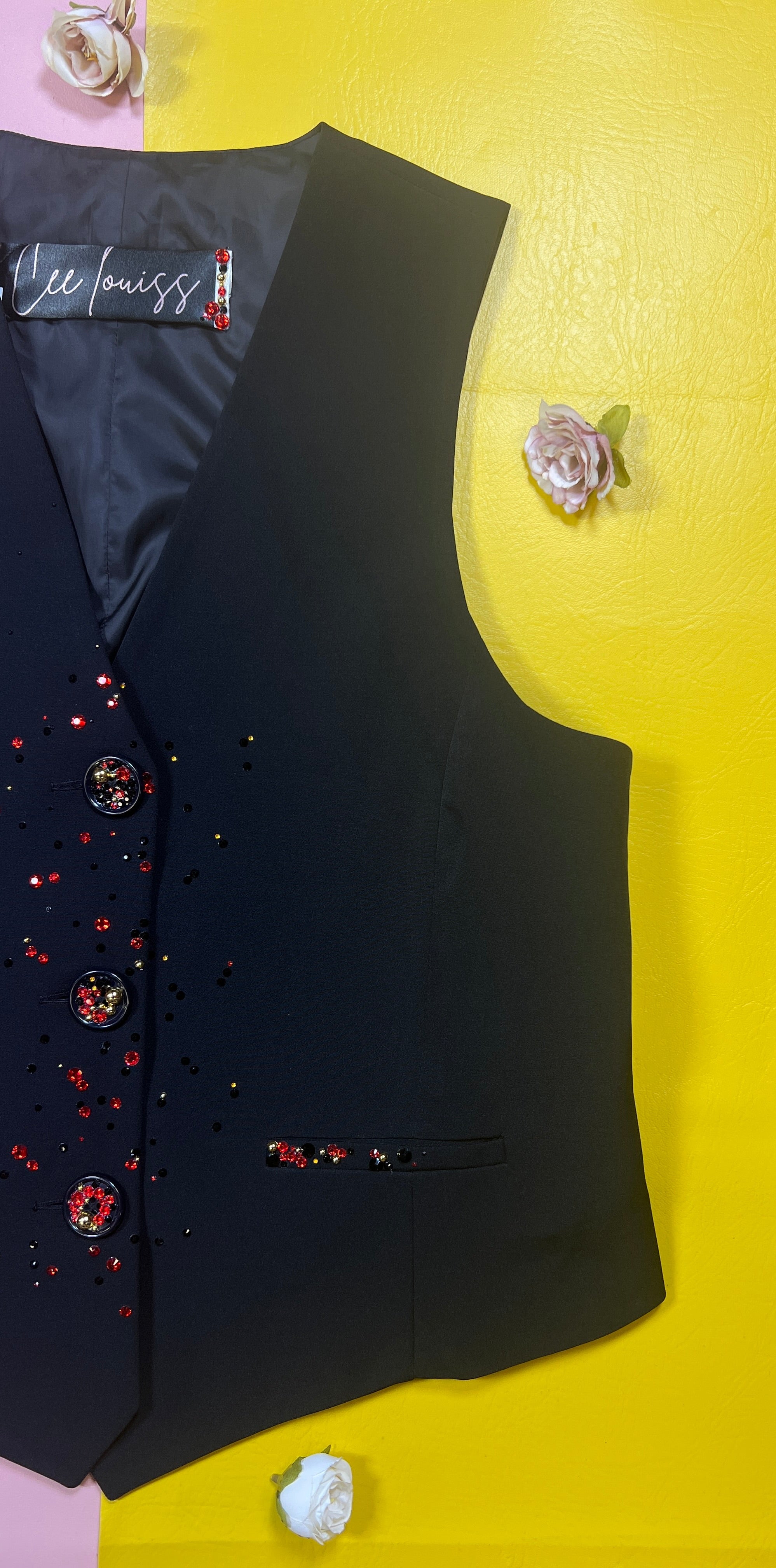 Red tailored waistcoat