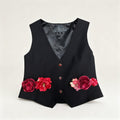 Cee Louiss Red Flower Tailored Waistcoat
