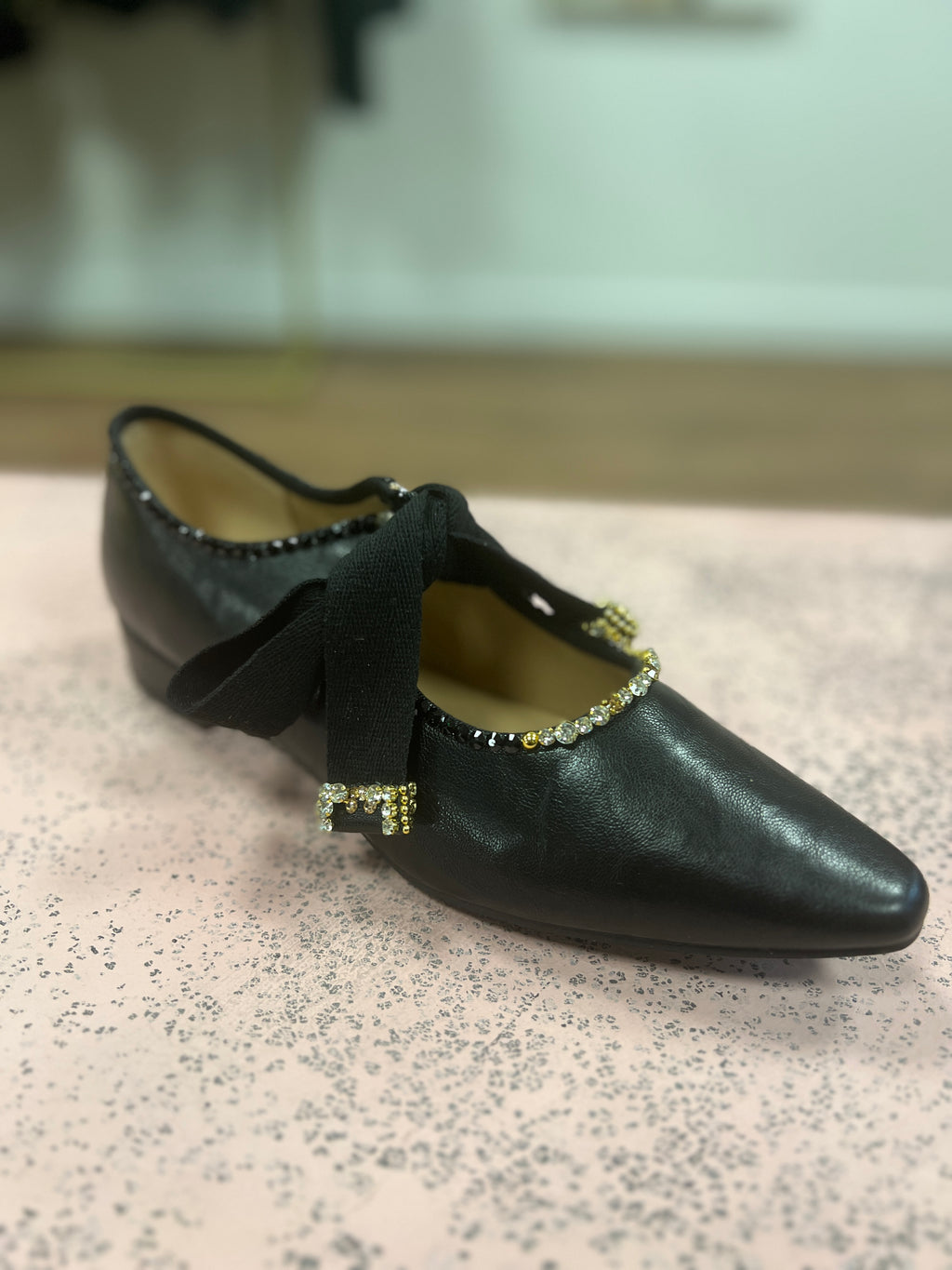 Black Diamanté Shoes