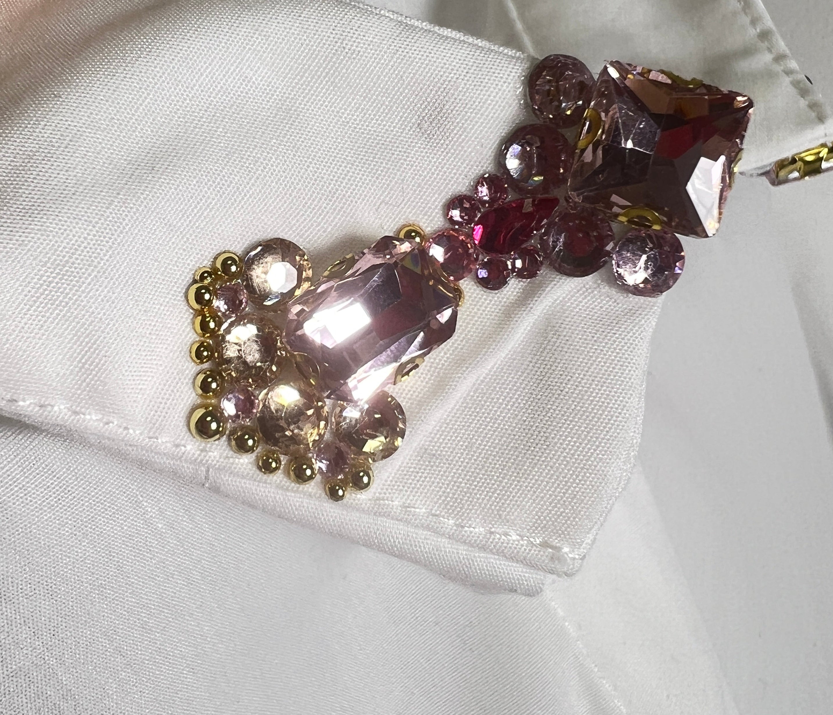 White pink crystal shirt